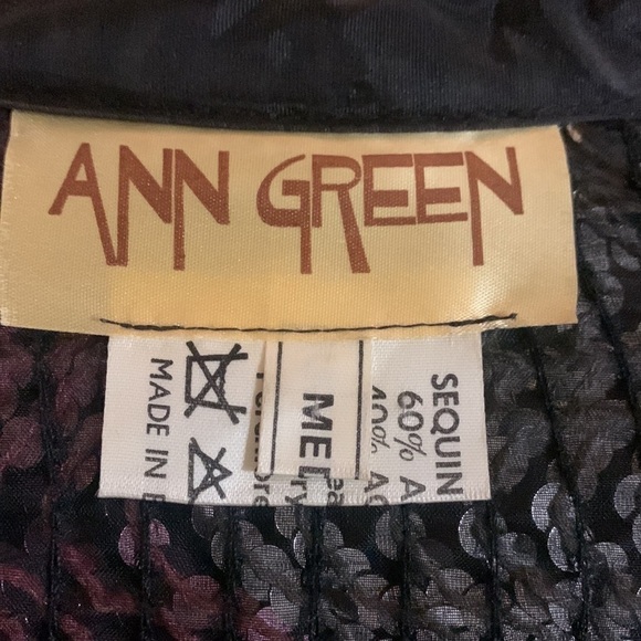 Vintage Ann Green Made In England 60’s 7os Short Sequined Open Front Jacket - Picture 8 of 9